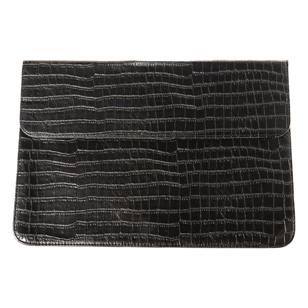 Elegant Croc Sleeve with Built-in Stand (black)