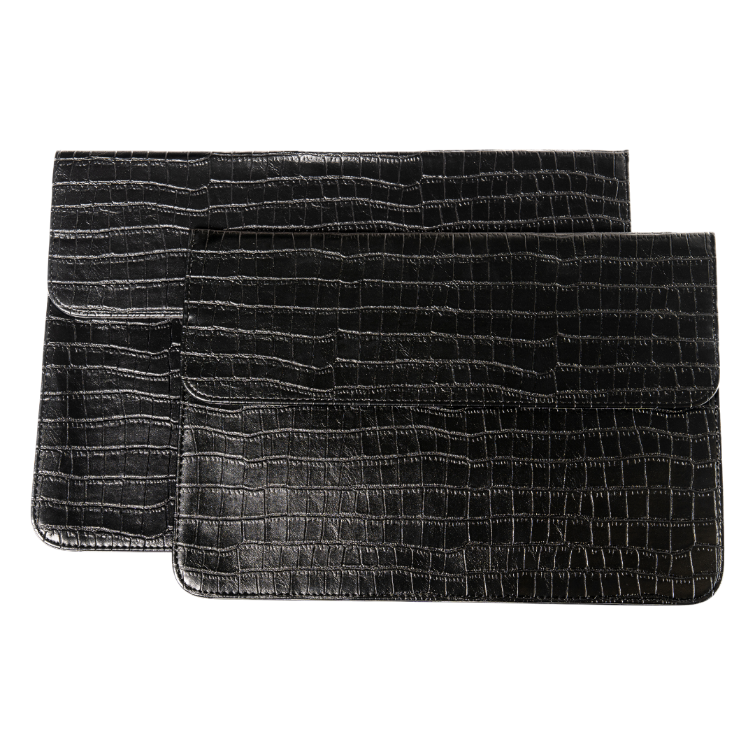 Elegant Croc Sleeve with Built-in Stand (black)