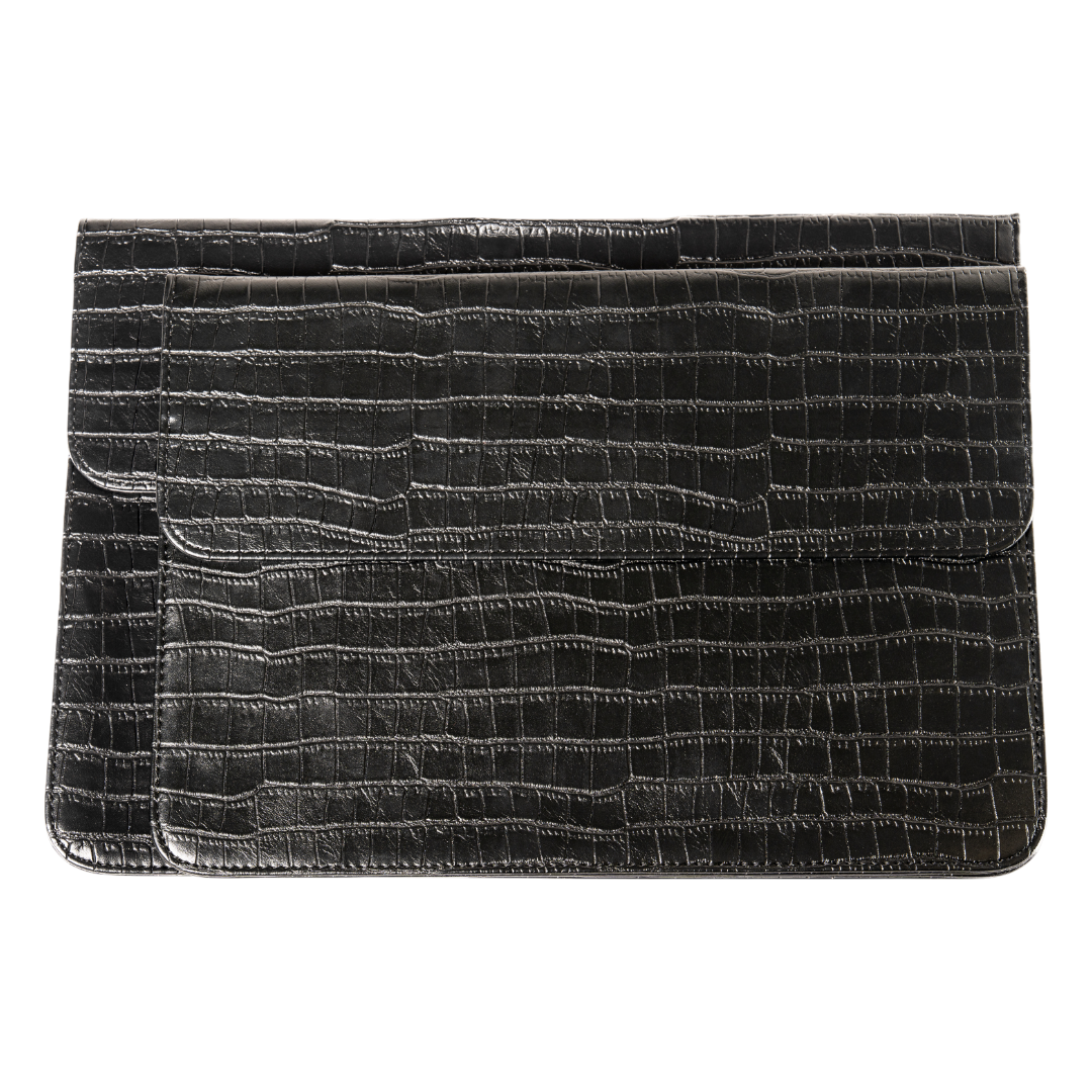 Elegant Croc Sleeve with Built-in Stand (black)