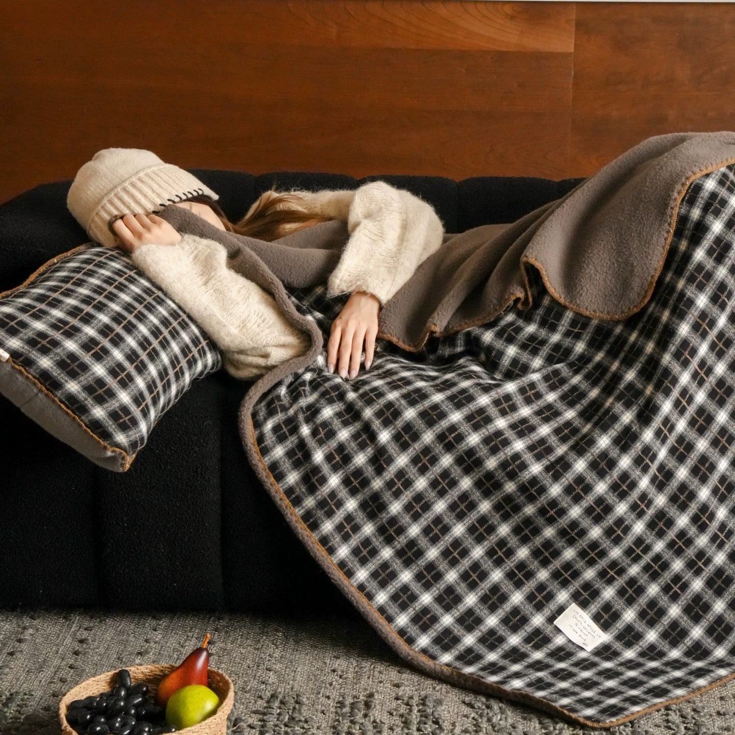 check reversible blanket (4design)