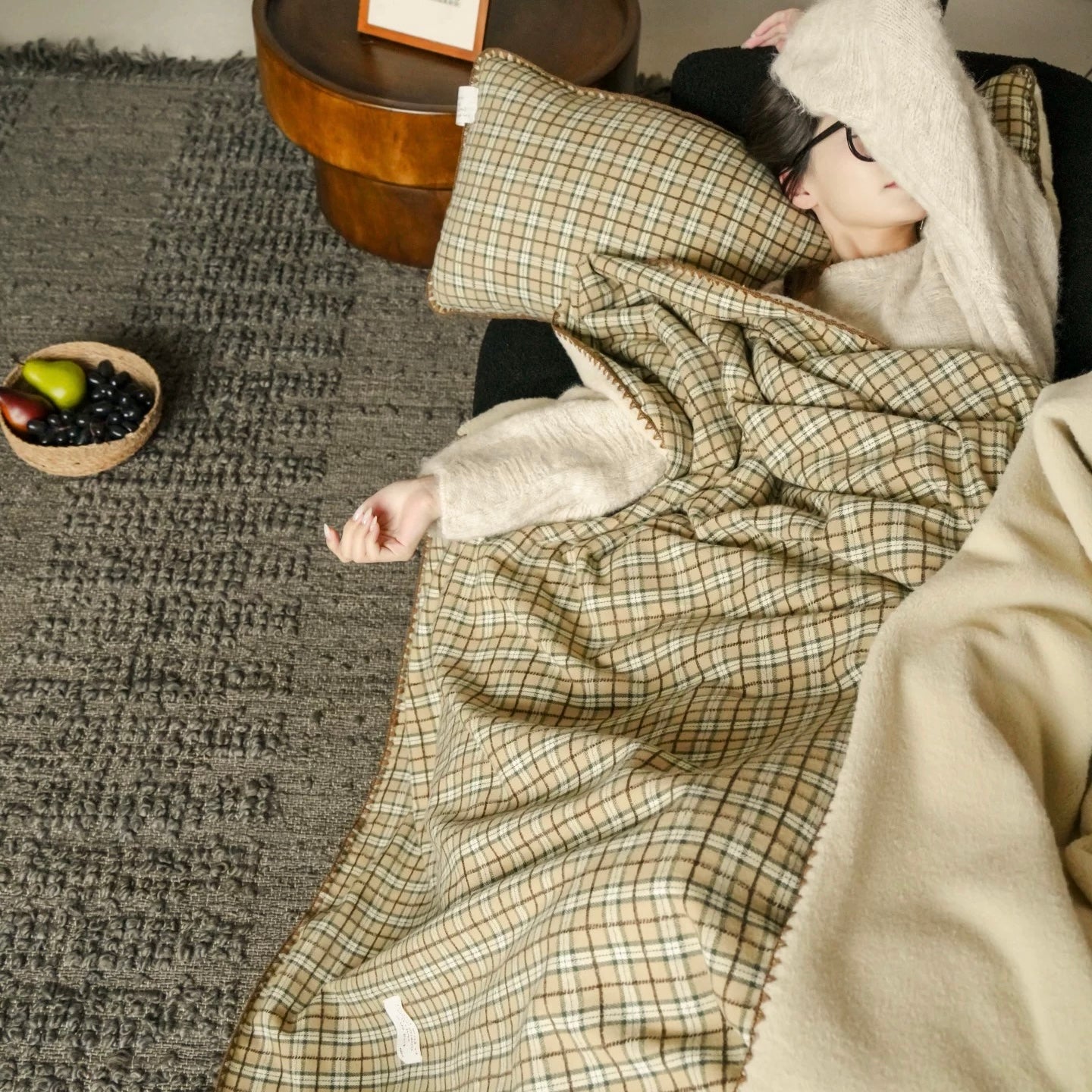 check reversible blanket (4design)