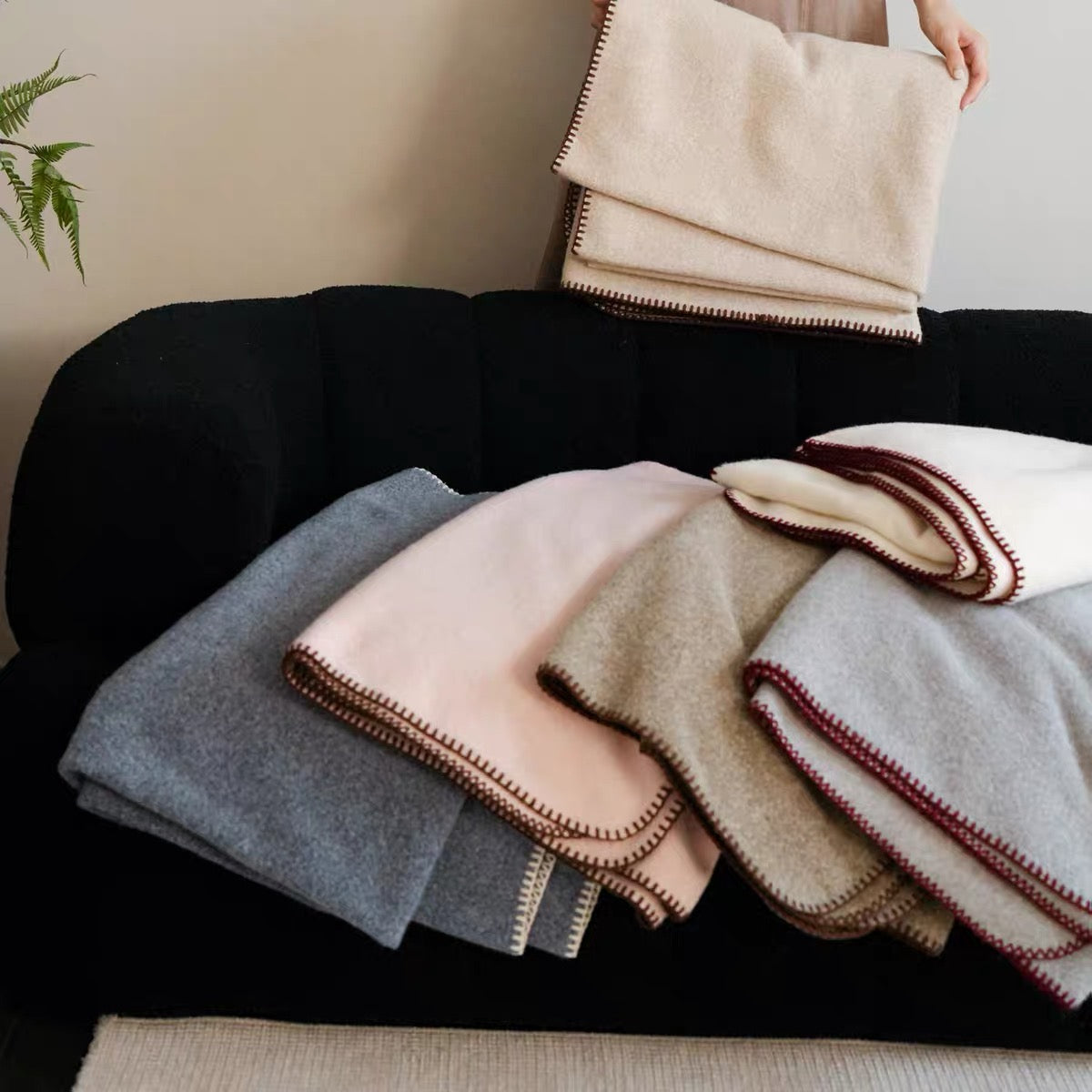 simple cozy stitch blanket (6colors)
