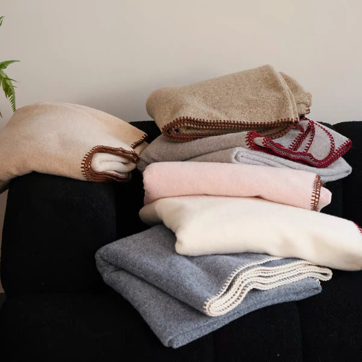 simple cozy stitch blanket (6colors)