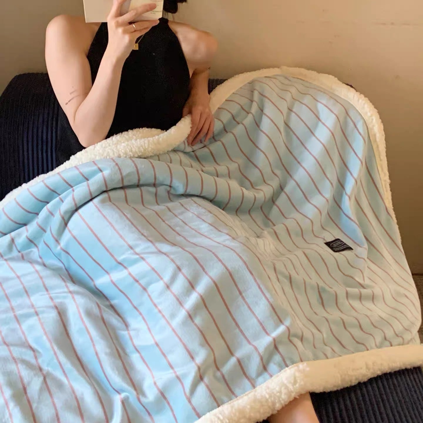 casual stripe fur blanket (5colors)