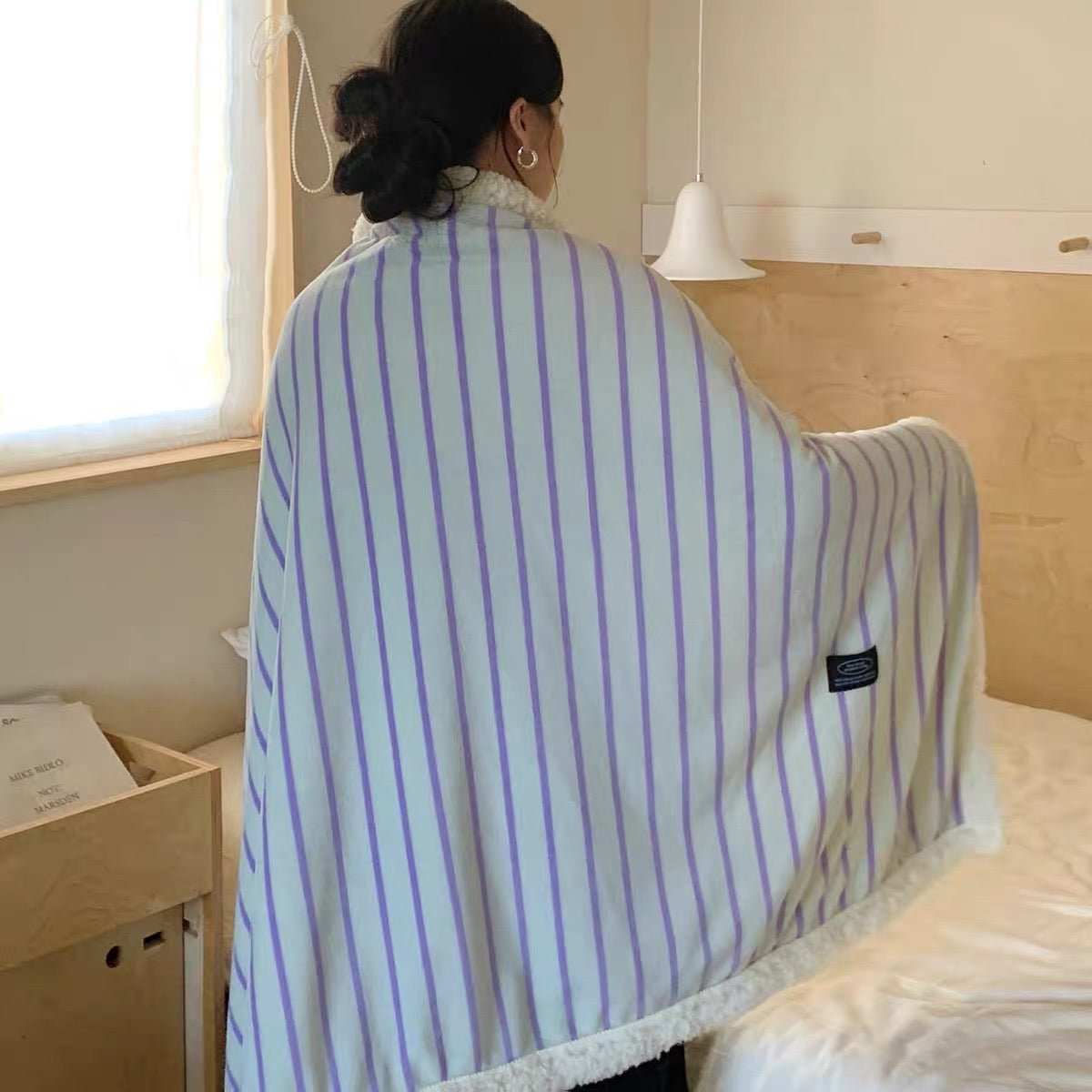 casual stripe fur blanket (5colors)