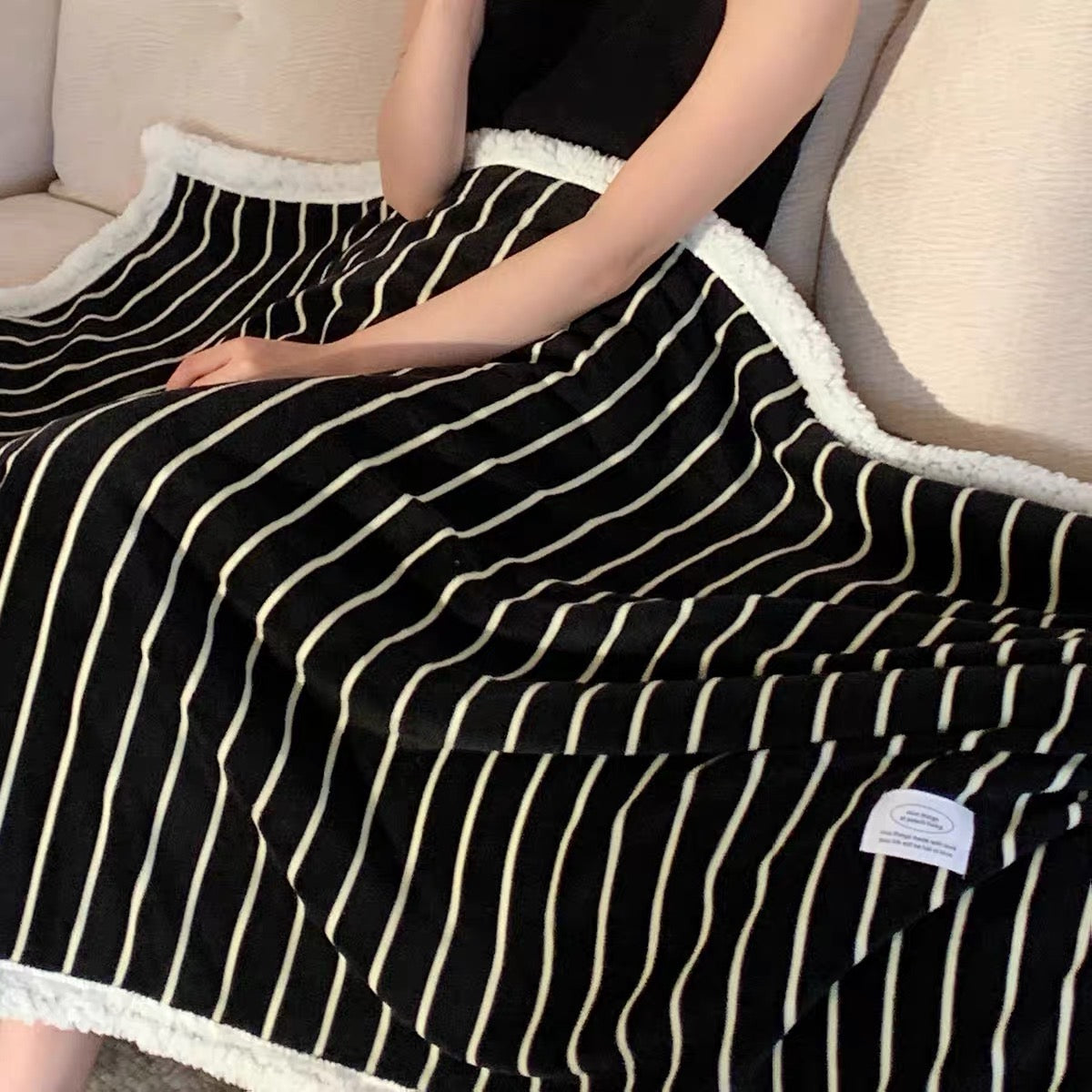 casual stripe fur blanket (5colors)