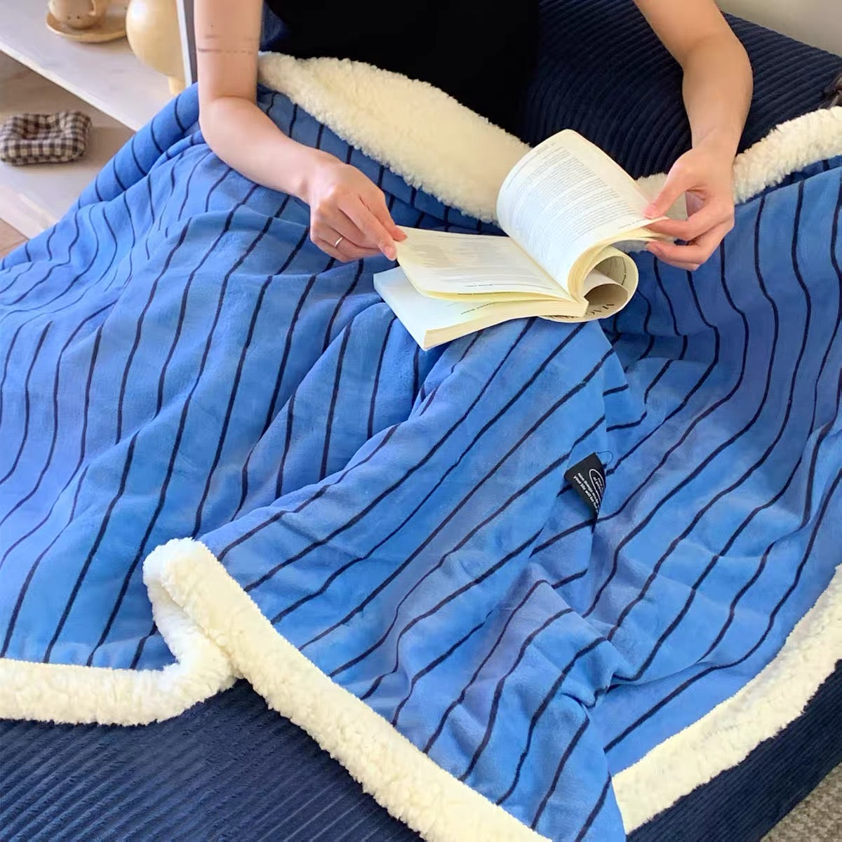 casual stripe fur blanket (5colors)