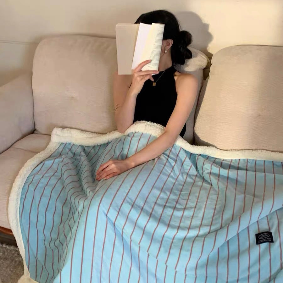 casual stripe fur blanket (5colors)