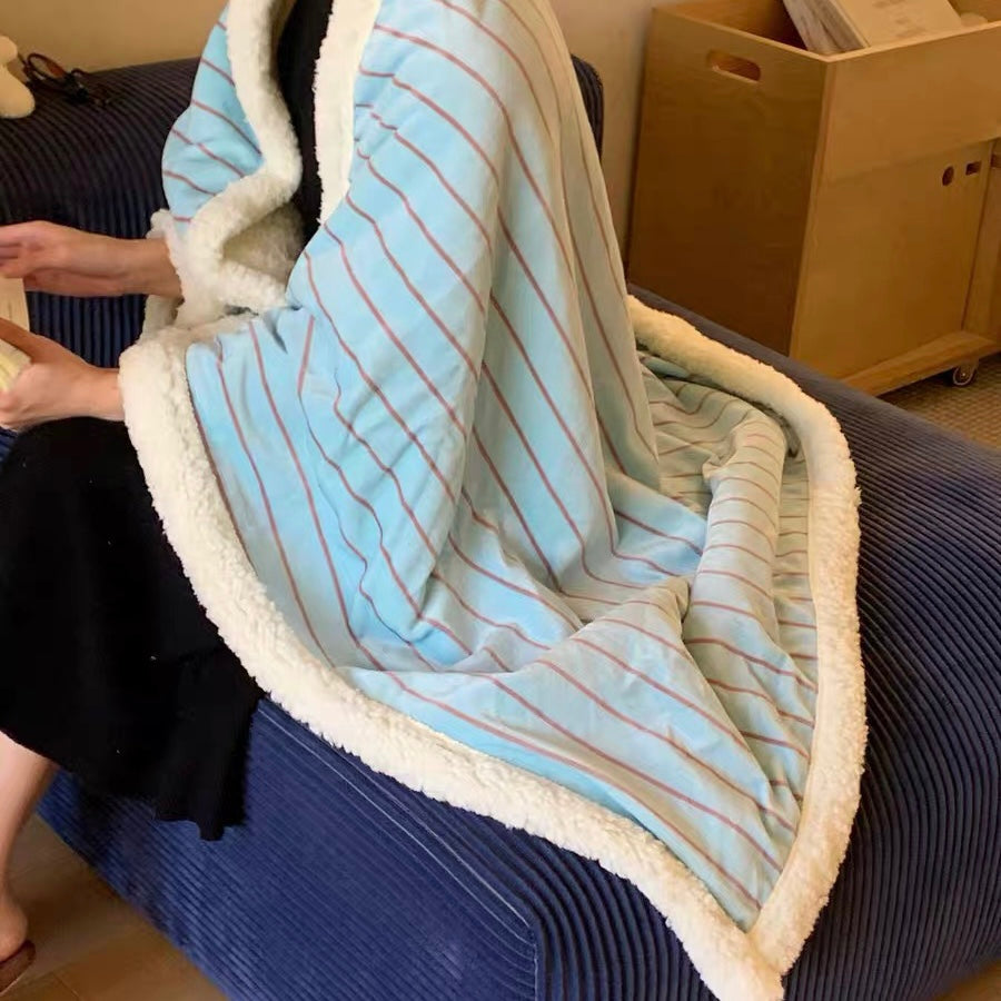 casual stripe fur blanket (5colors)