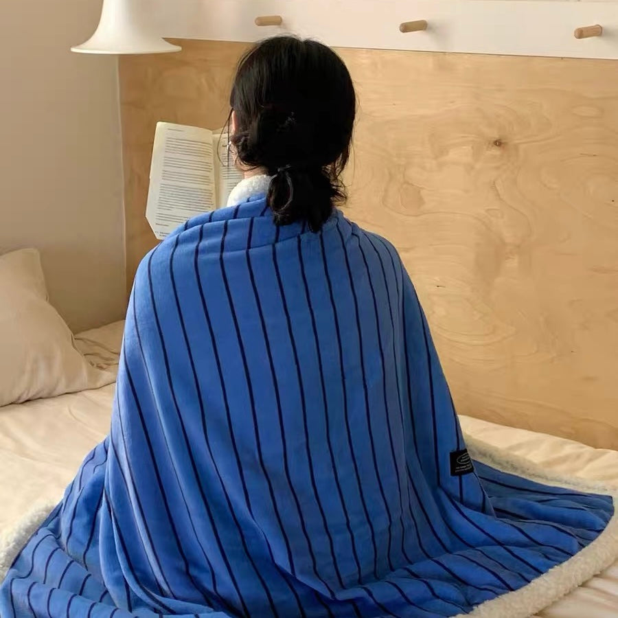 casual stripe fur blanket (5colors)