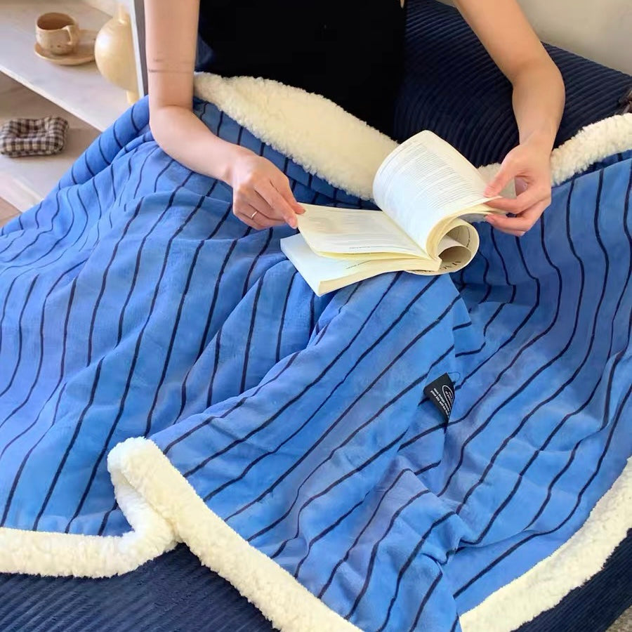 casual stripe fur blanket (5colors)