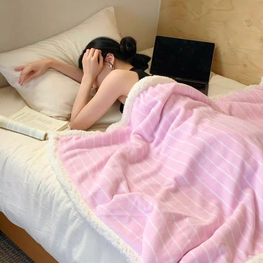 casual stripe fur blanket (5colors)