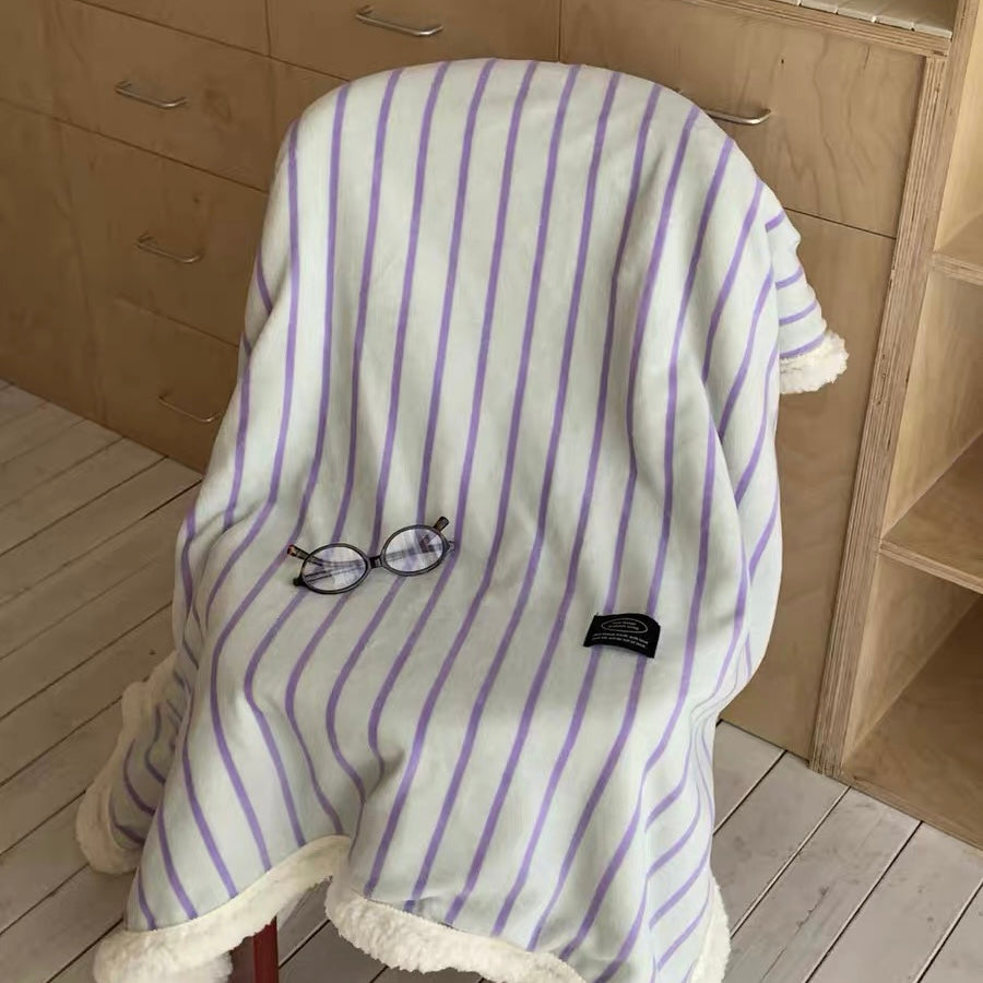 casual stripe fur blanket (5colors)