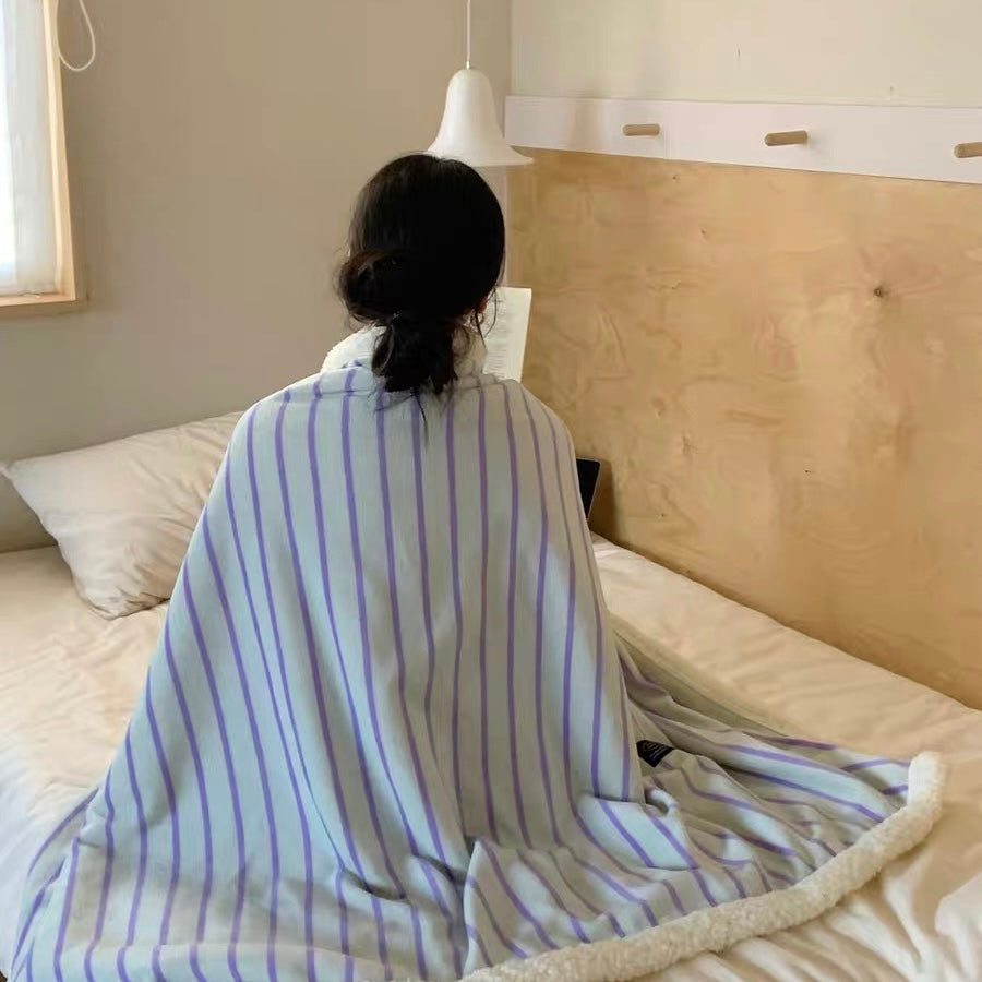 casual stripe fur blanket (5colors)
