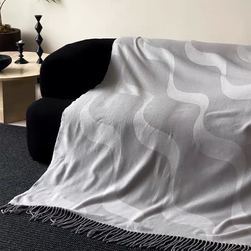 wave fringe blanket (3color)