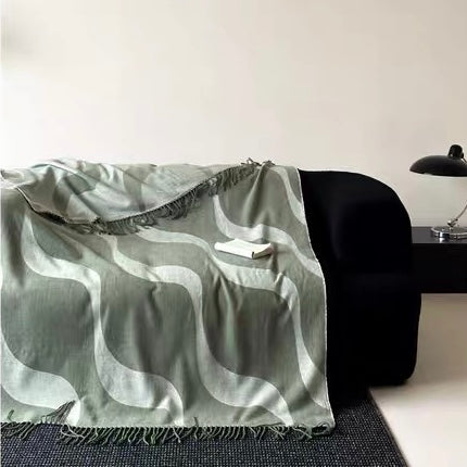 wave fringe blanket (3color)