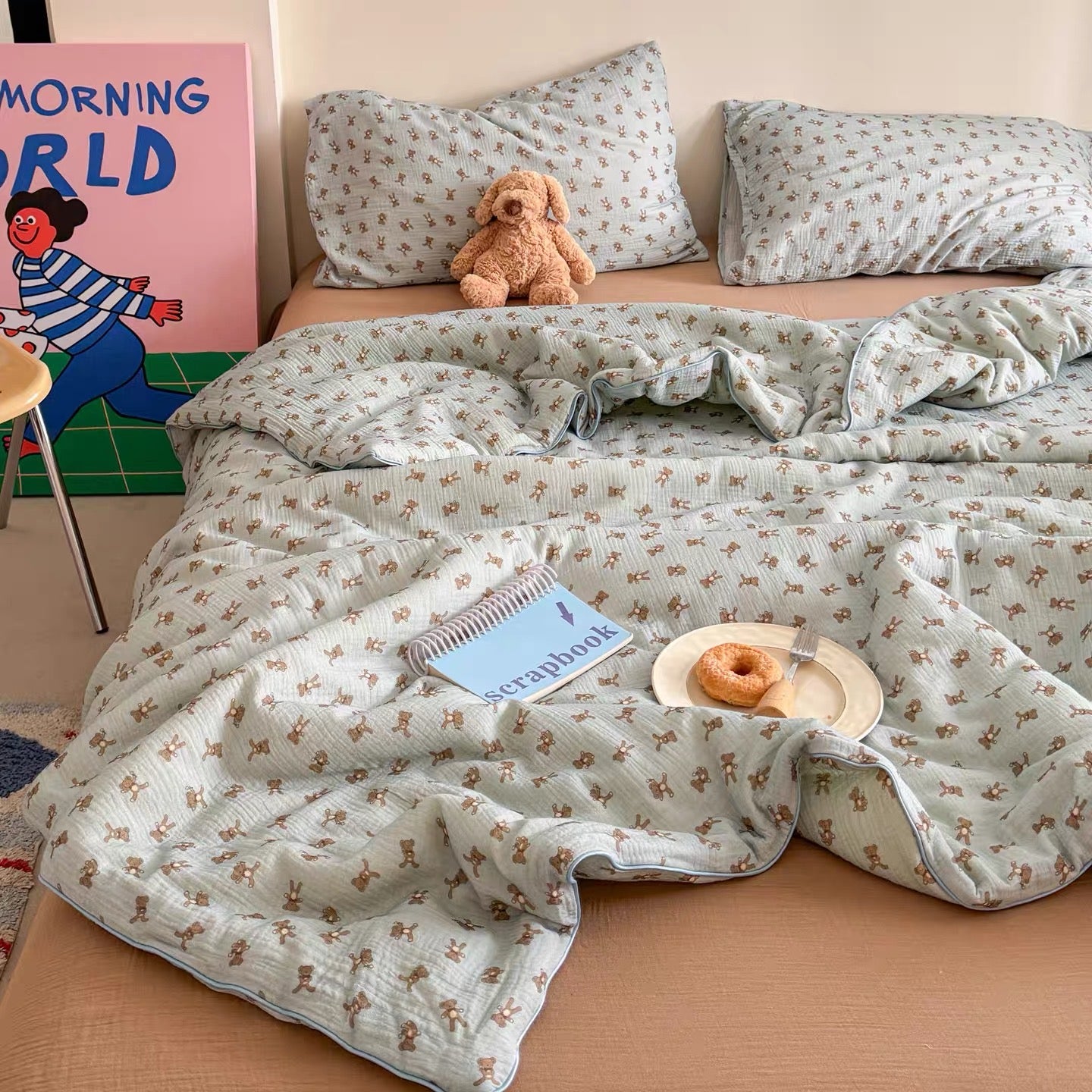 lovely quilt & pillow sheets set (4design)