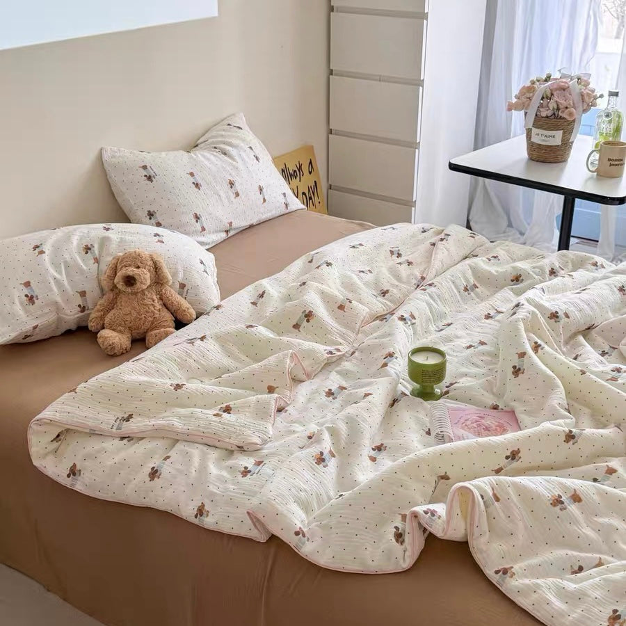 lovely quilt & pillow sheets set (4design)