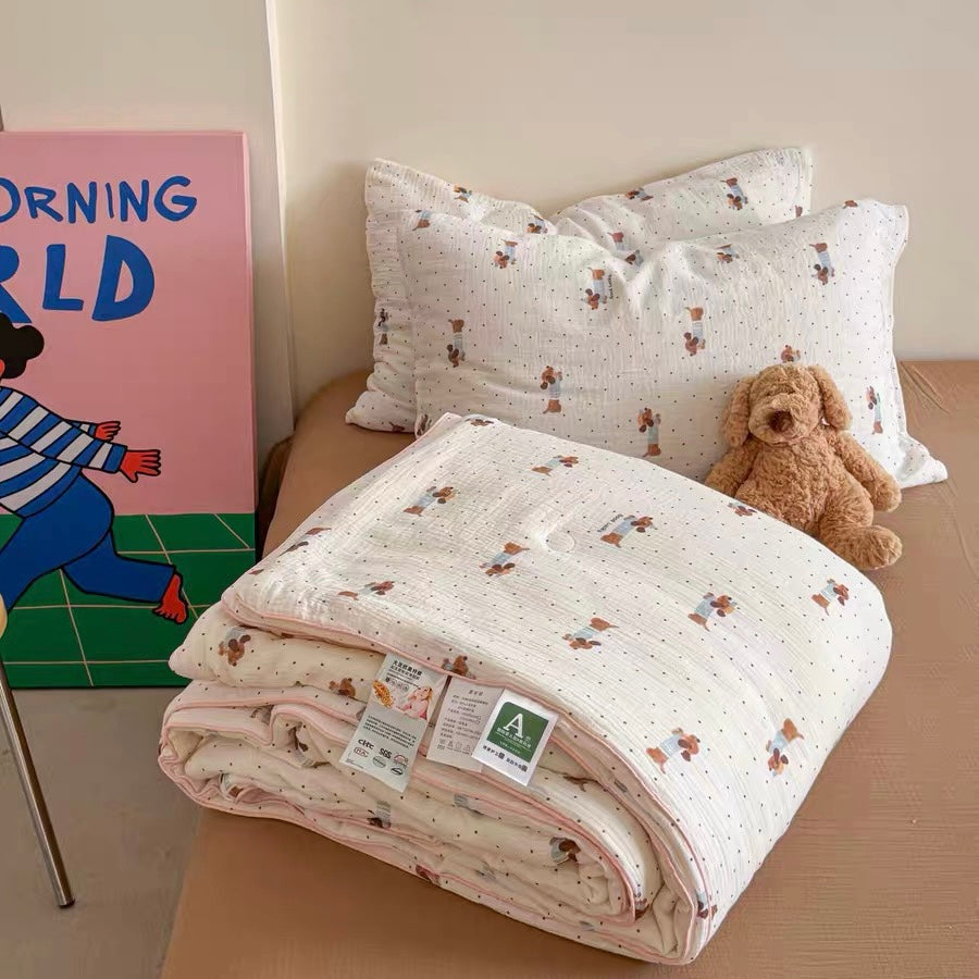 lovely quilt & pillow sheets set (4design)
