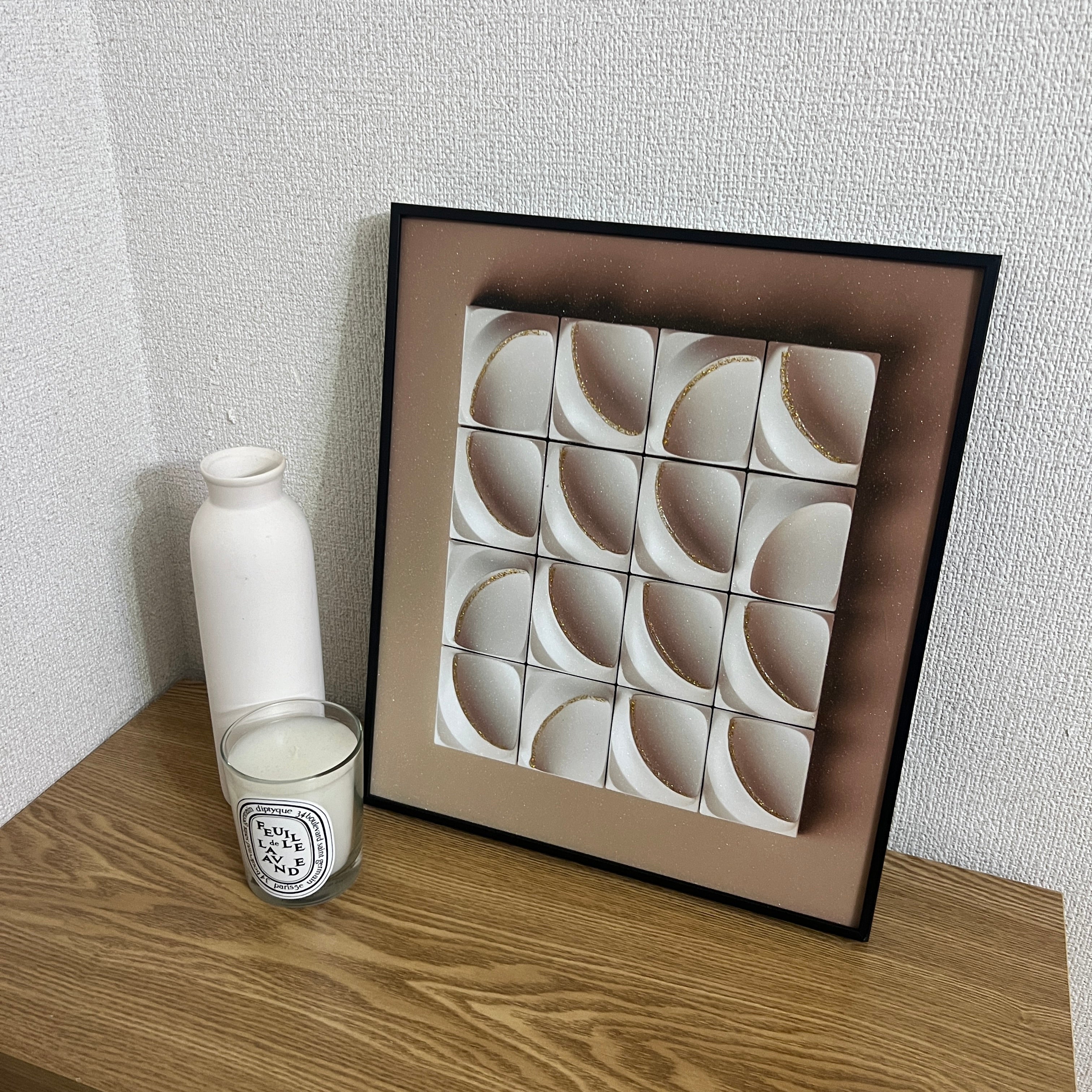 【即納】white cube glitter poster & frame SET (31×36cm)