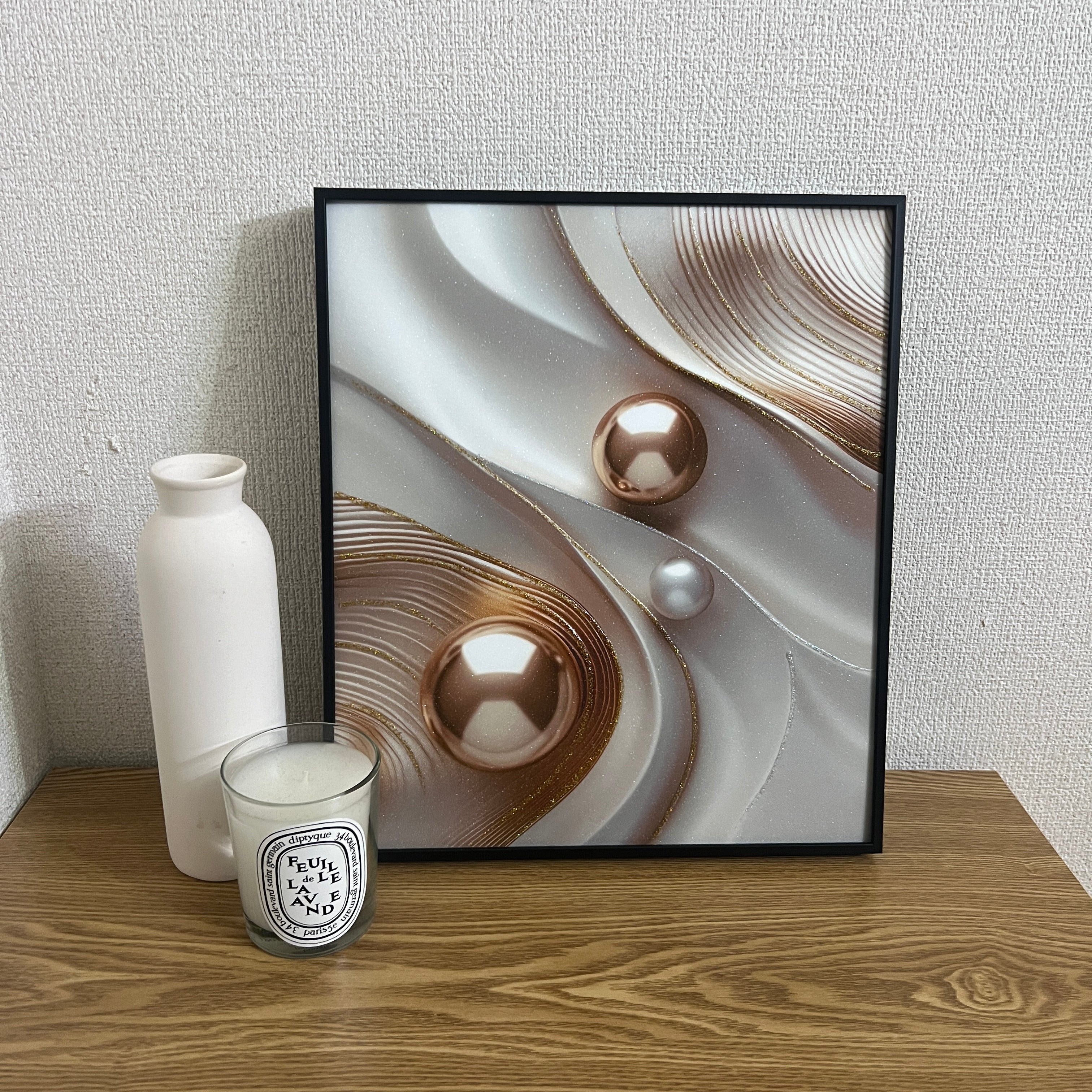 【即納】pearl glitter poster & frame SET  (31×36cm)