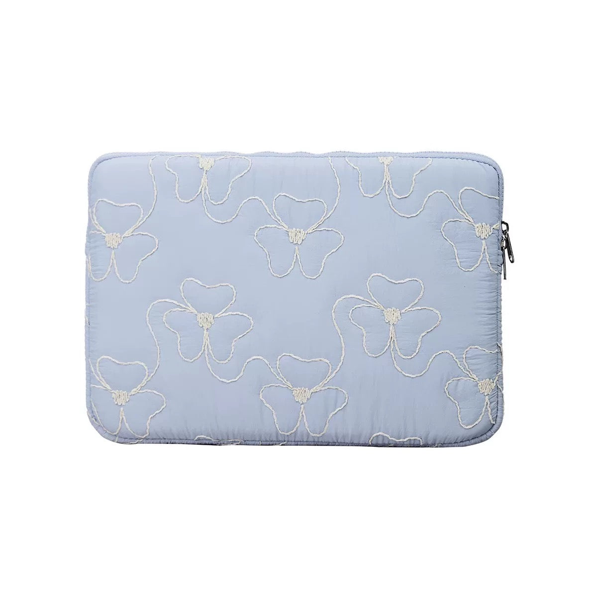 Puff Quilted Laptop with Floral Embroidery PC bag (5colors)
