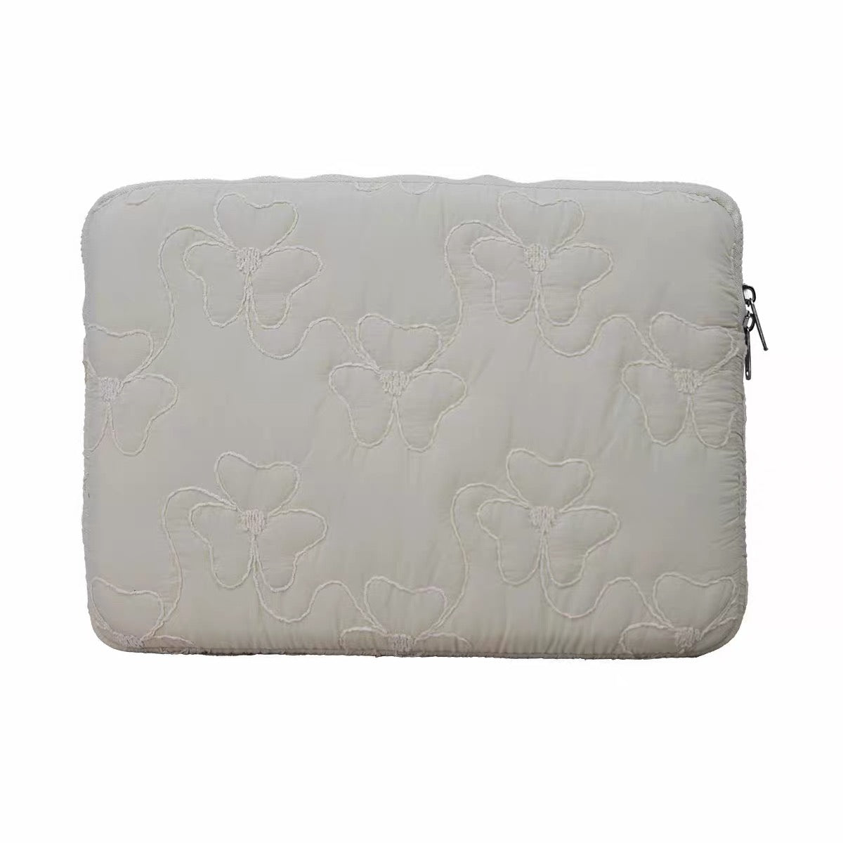 Puff Quilted Laptop with Floral Embroidery PC bag (5colors)
