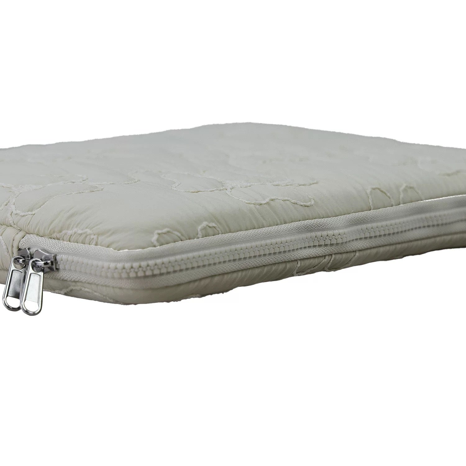 Puff Quilted Laptop with Floral Embroidery PC bag (5colors)