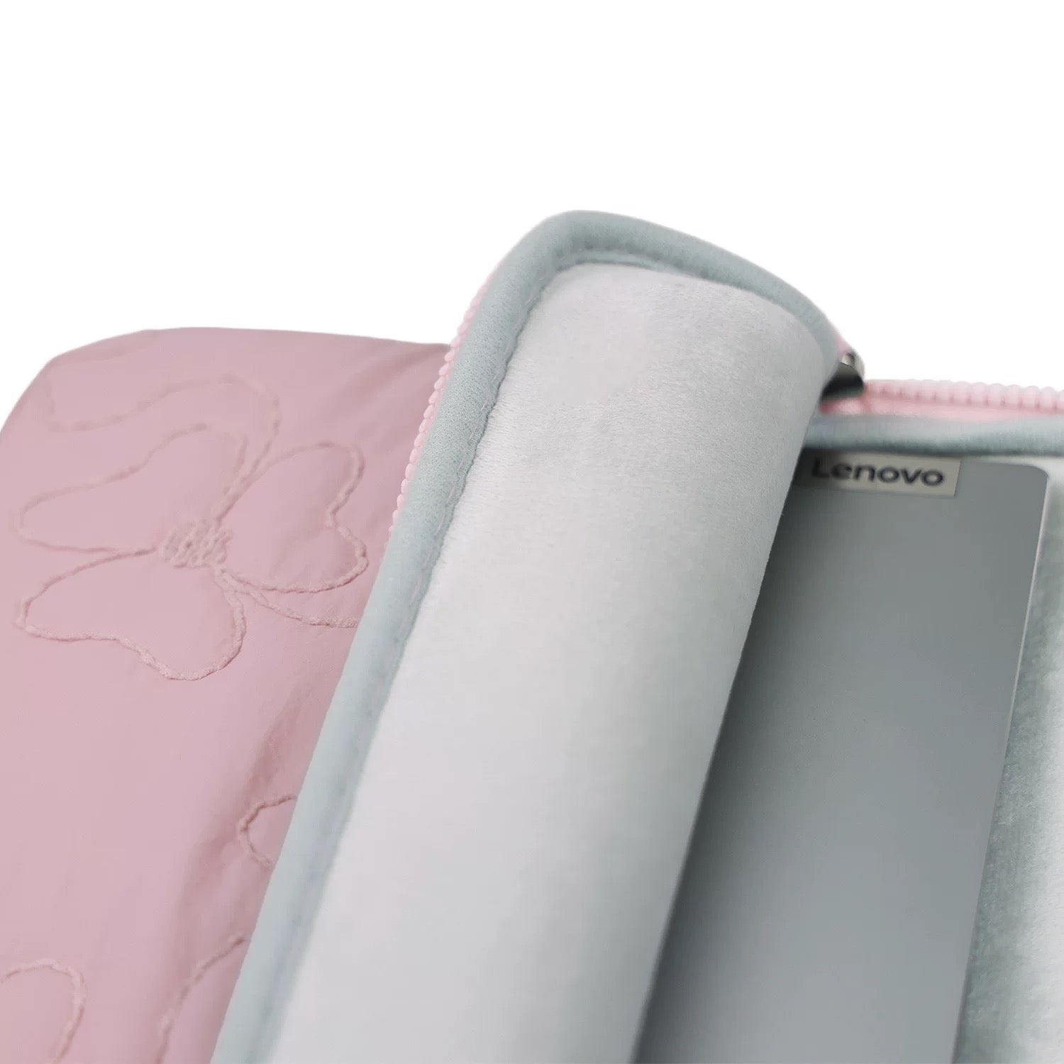 Puff Quilted Laptop with Floral Embroidery PC bag (5colors)