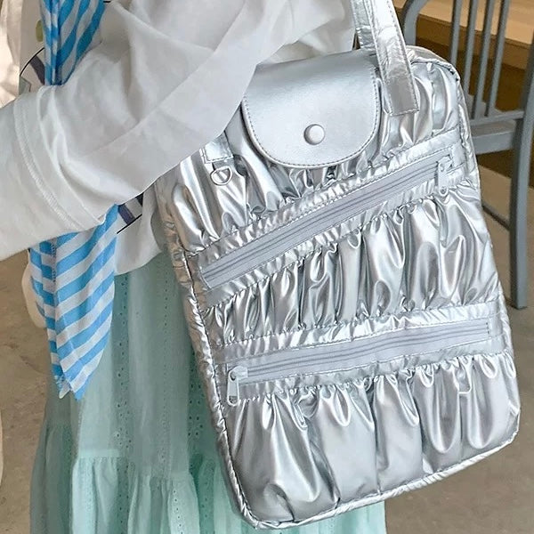 Metallic Ruched PC bag (2colors)