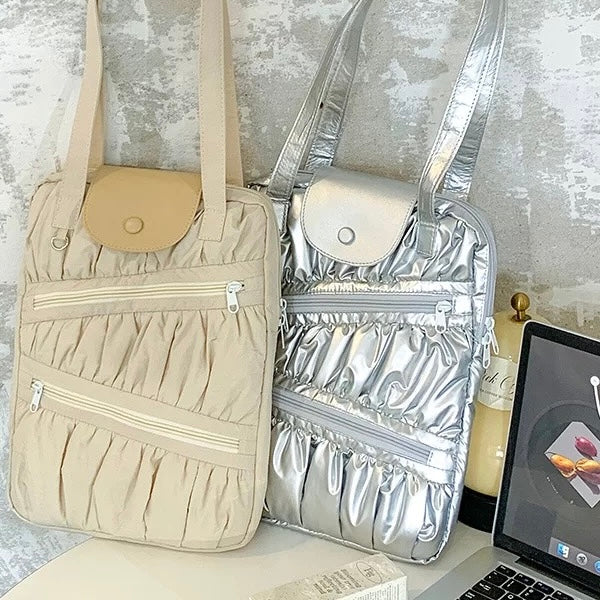 Metallic Ruched PC bag (2colors)