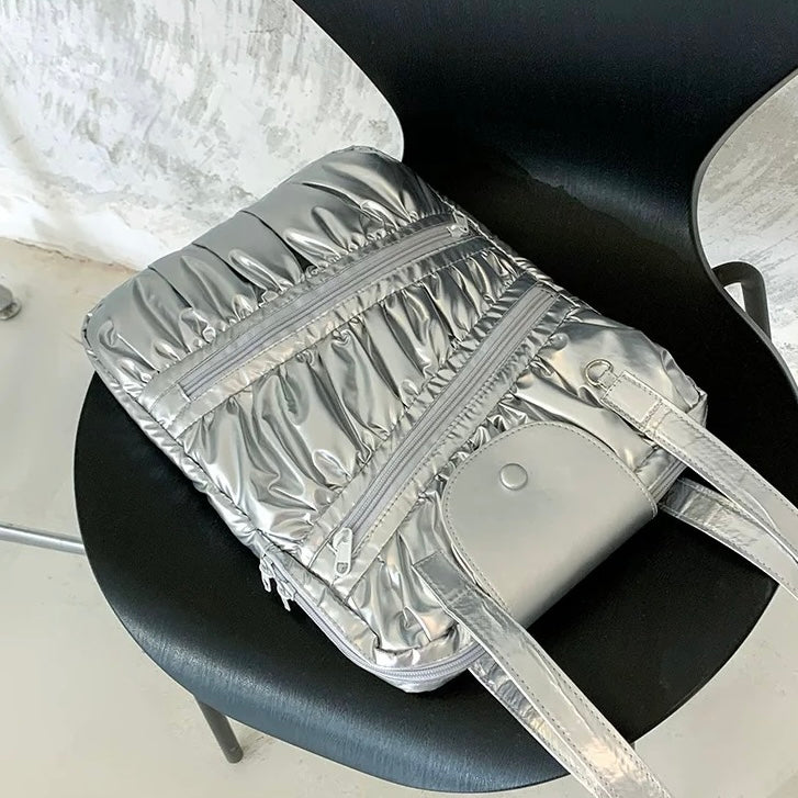 Metallic Ruched PC bag (2colors)