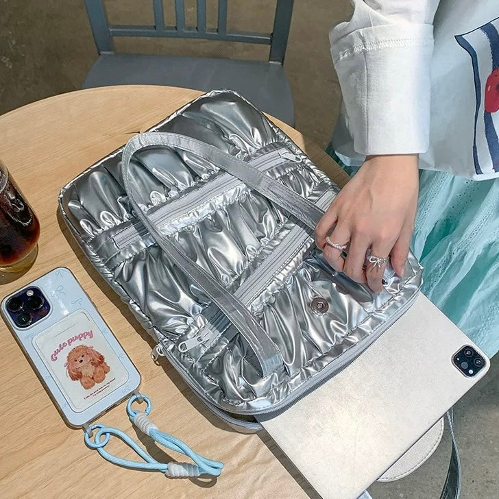 Metallic Ruched PC bag (2colors)