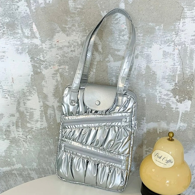 Metallic Ruched PC bag (2colors)