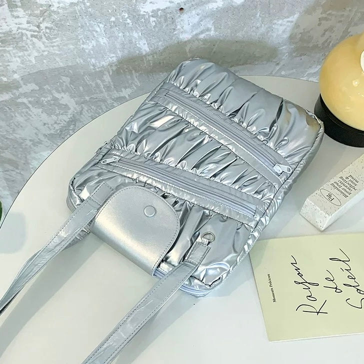 Metallic Ruched PC bag (2colors)