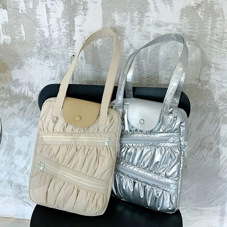 Metallic Ruched PC bag (2colors)