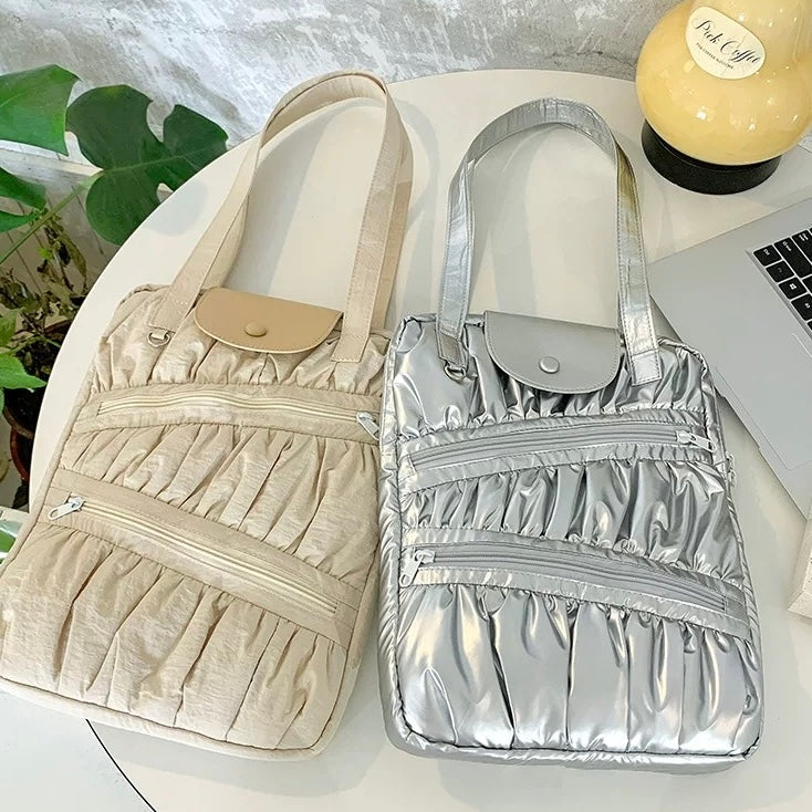 Metallic Ruched PC bag (2colors)