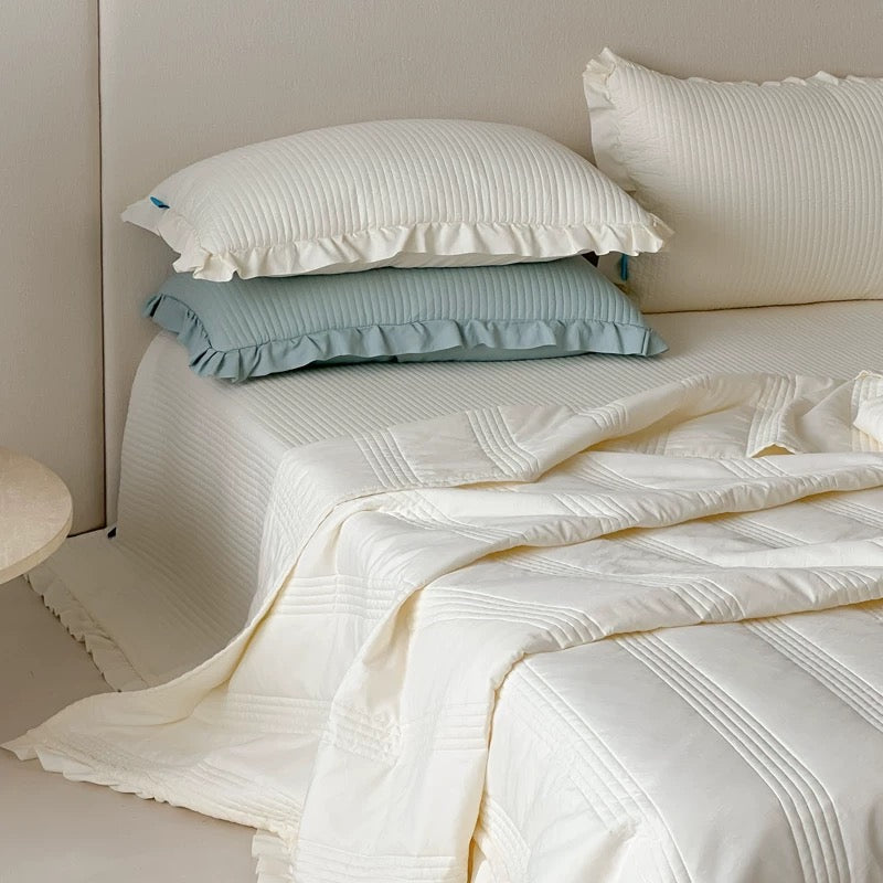 simple stripe quilt & pillow sheets set (5colors)
