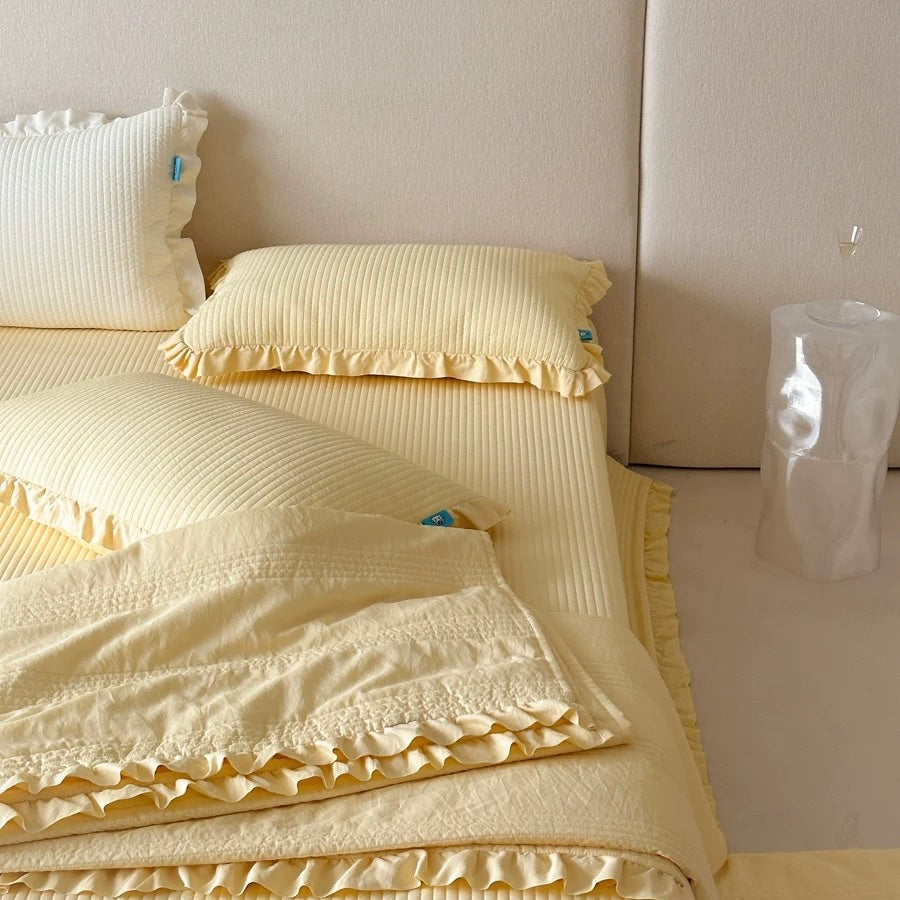 simple stripe quilt & pillow sheets set (5colors)