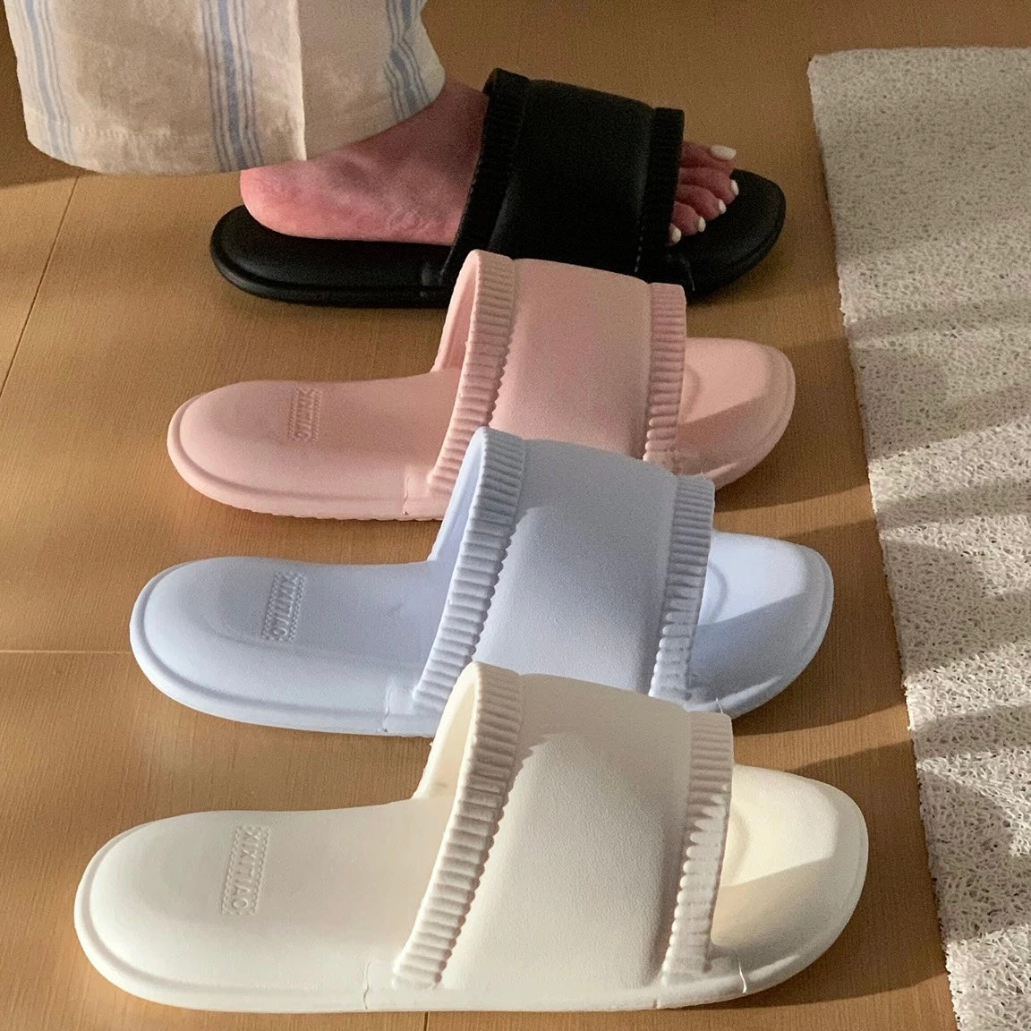Puffy Wave-Edge room shoes (4colors)