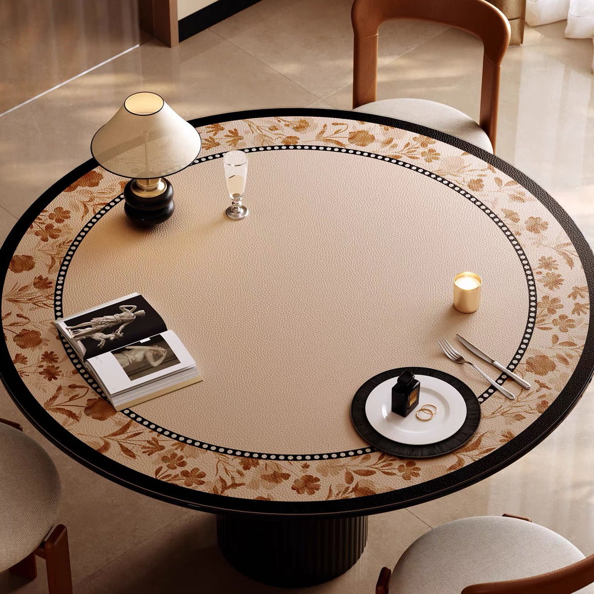 Autumn romantic round table mat