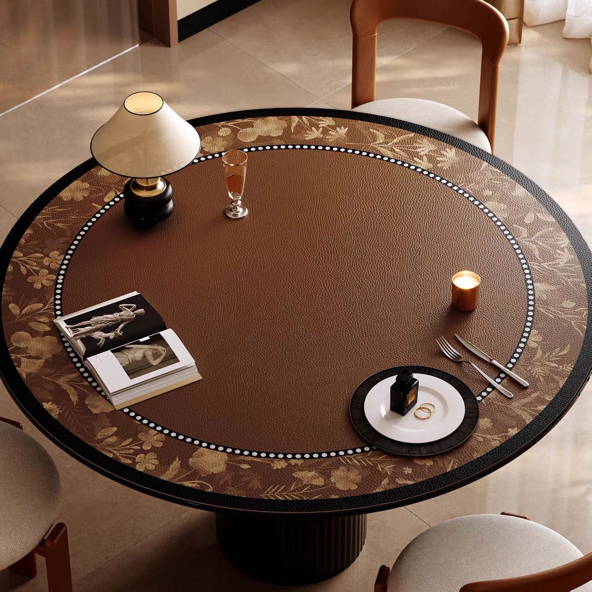 Autumn romantic round table mat