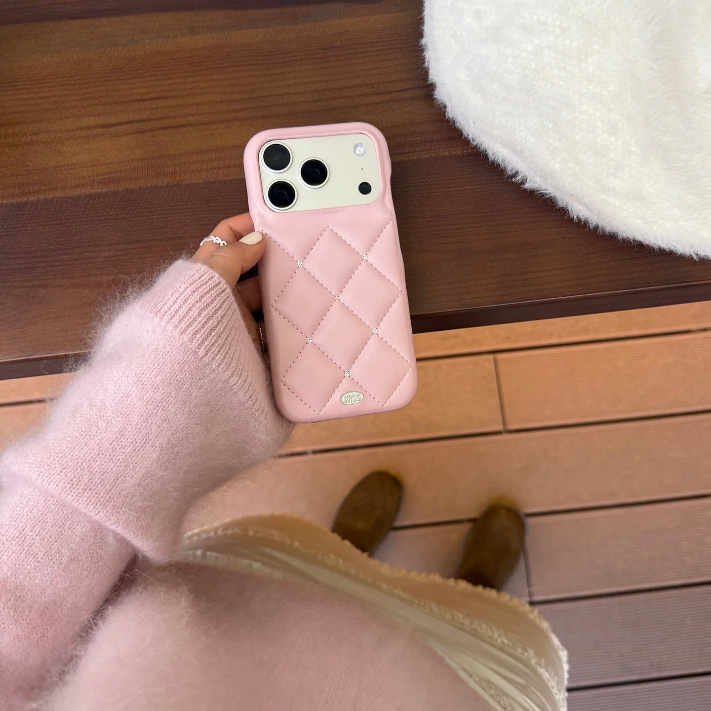 Luxury Quilted Leather iPhone case (2color)