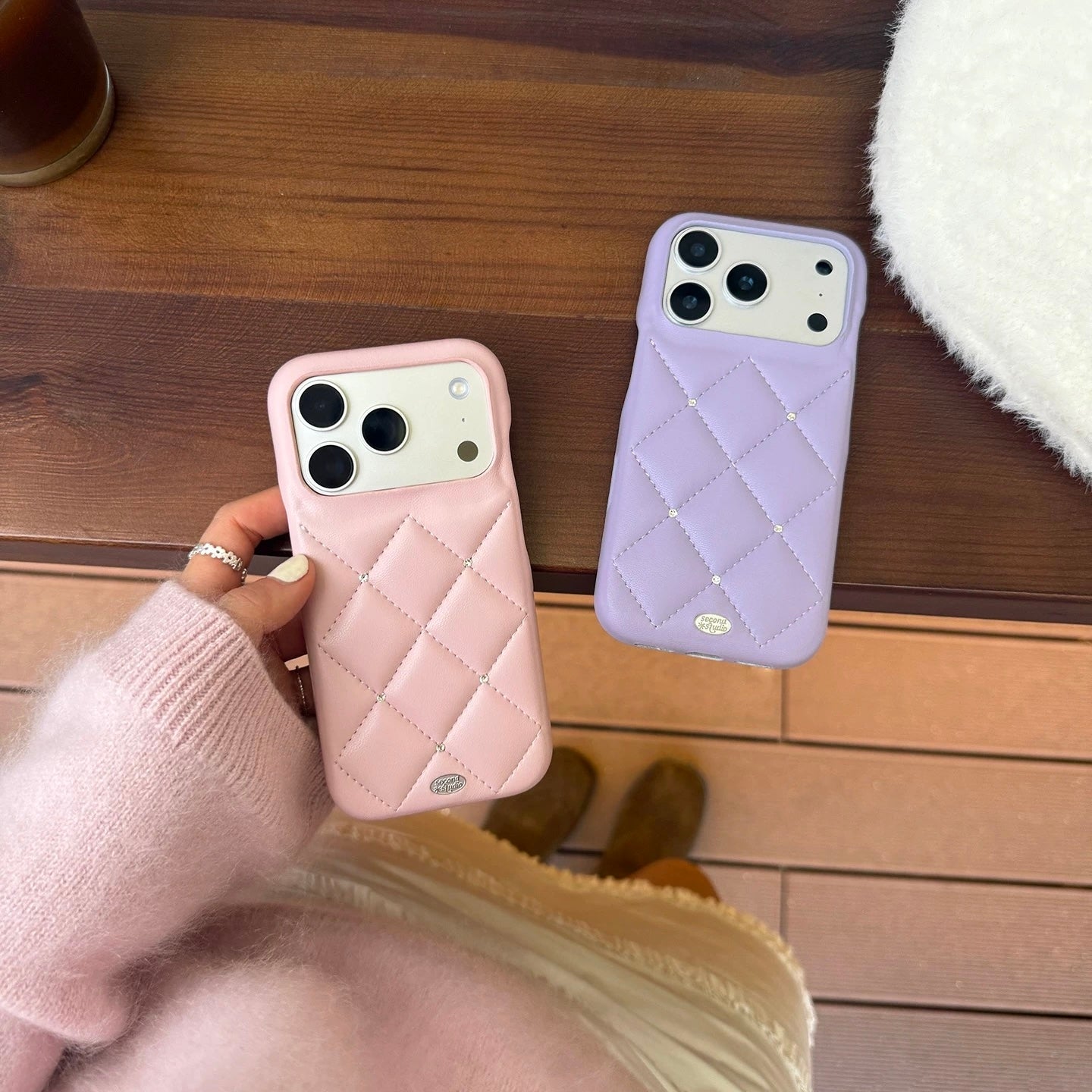 Luxury Quilted Leather iPhone case (2color)