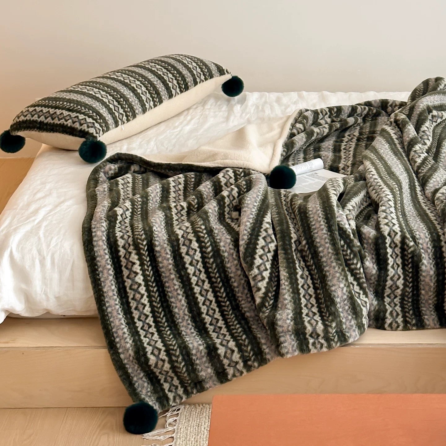 Winter Cabin Sherpa Fleece blanket (3colors)