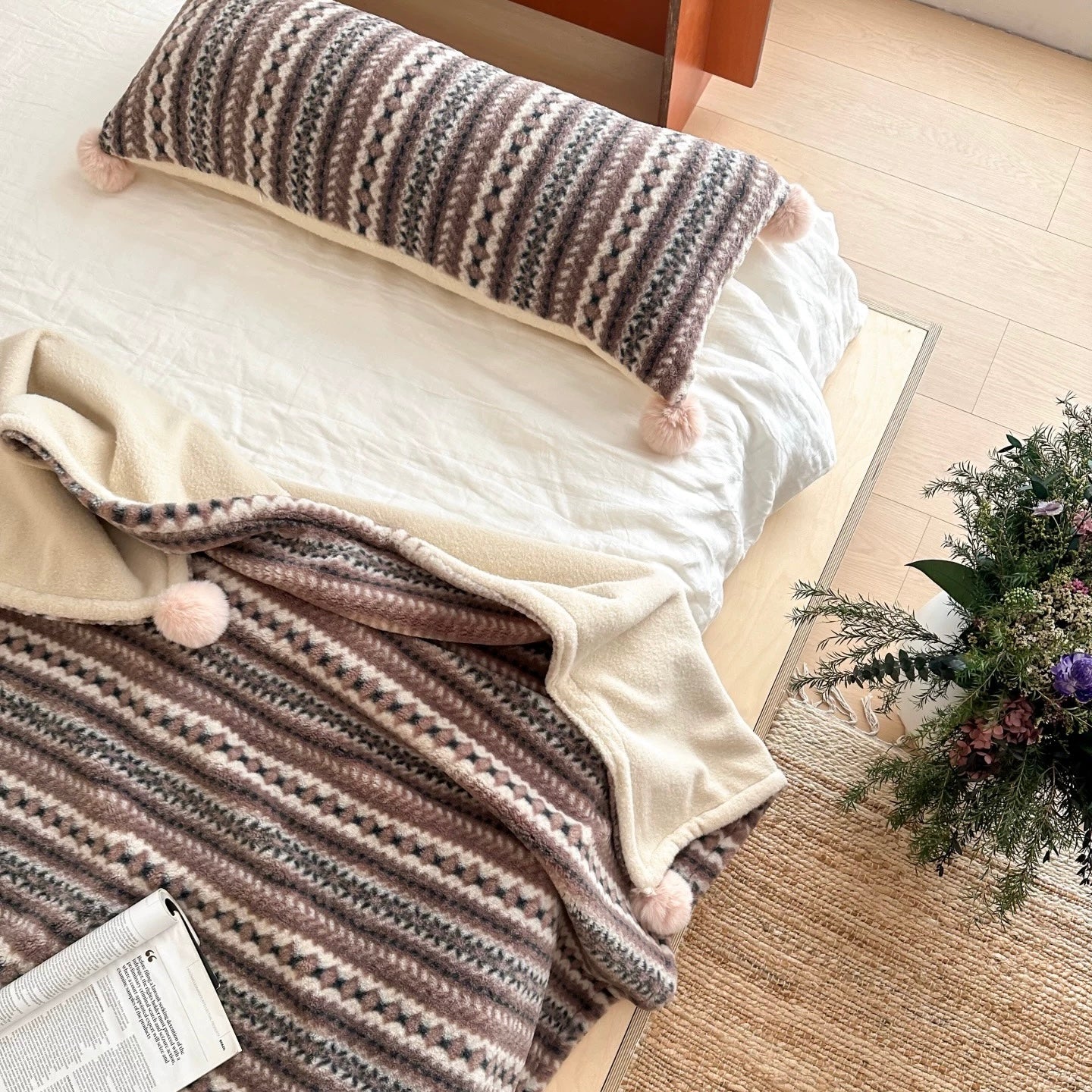 Winter Cabin Sherpa Fleece blanket (3colors)