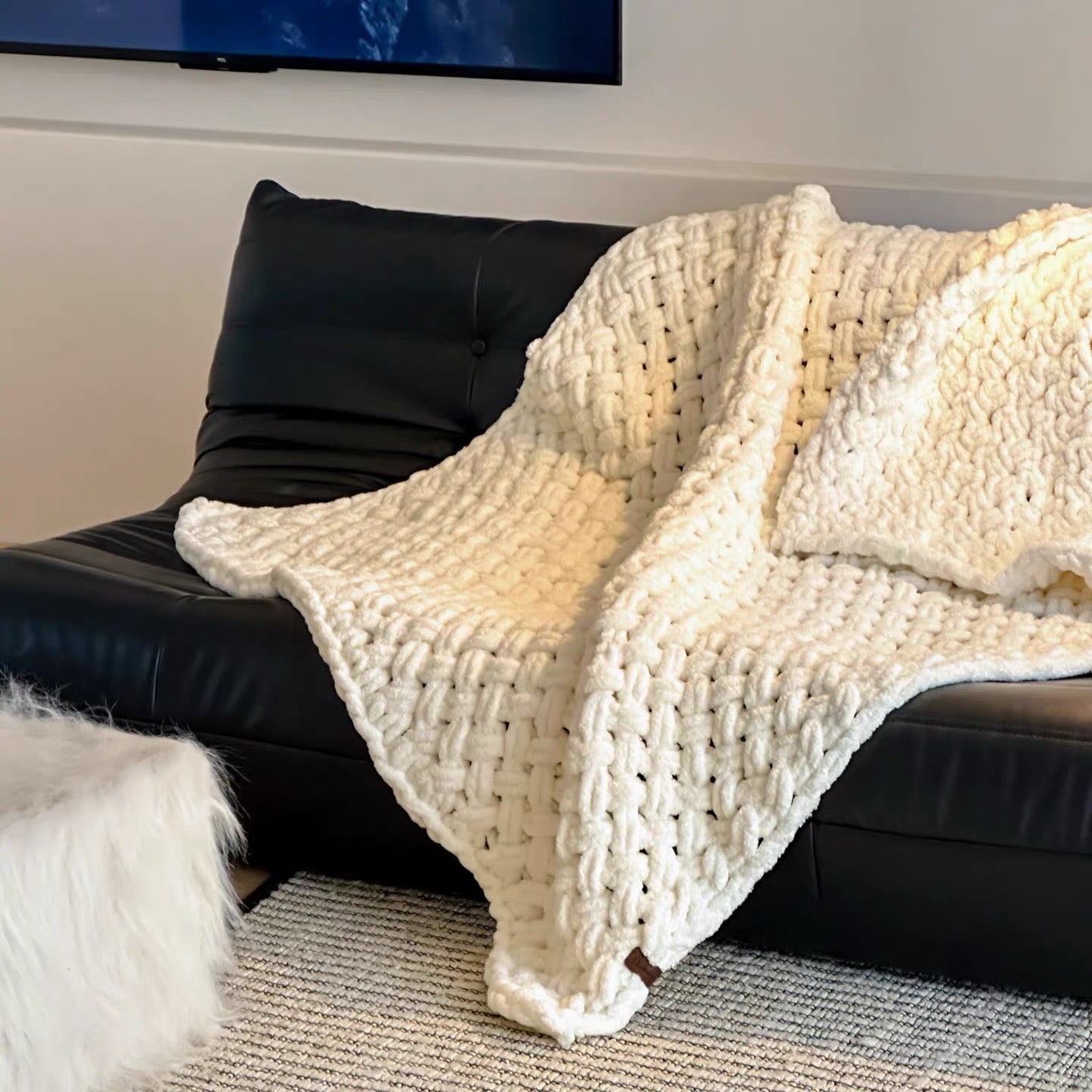 Hand-Woven Chunky Blanket  (5colors)