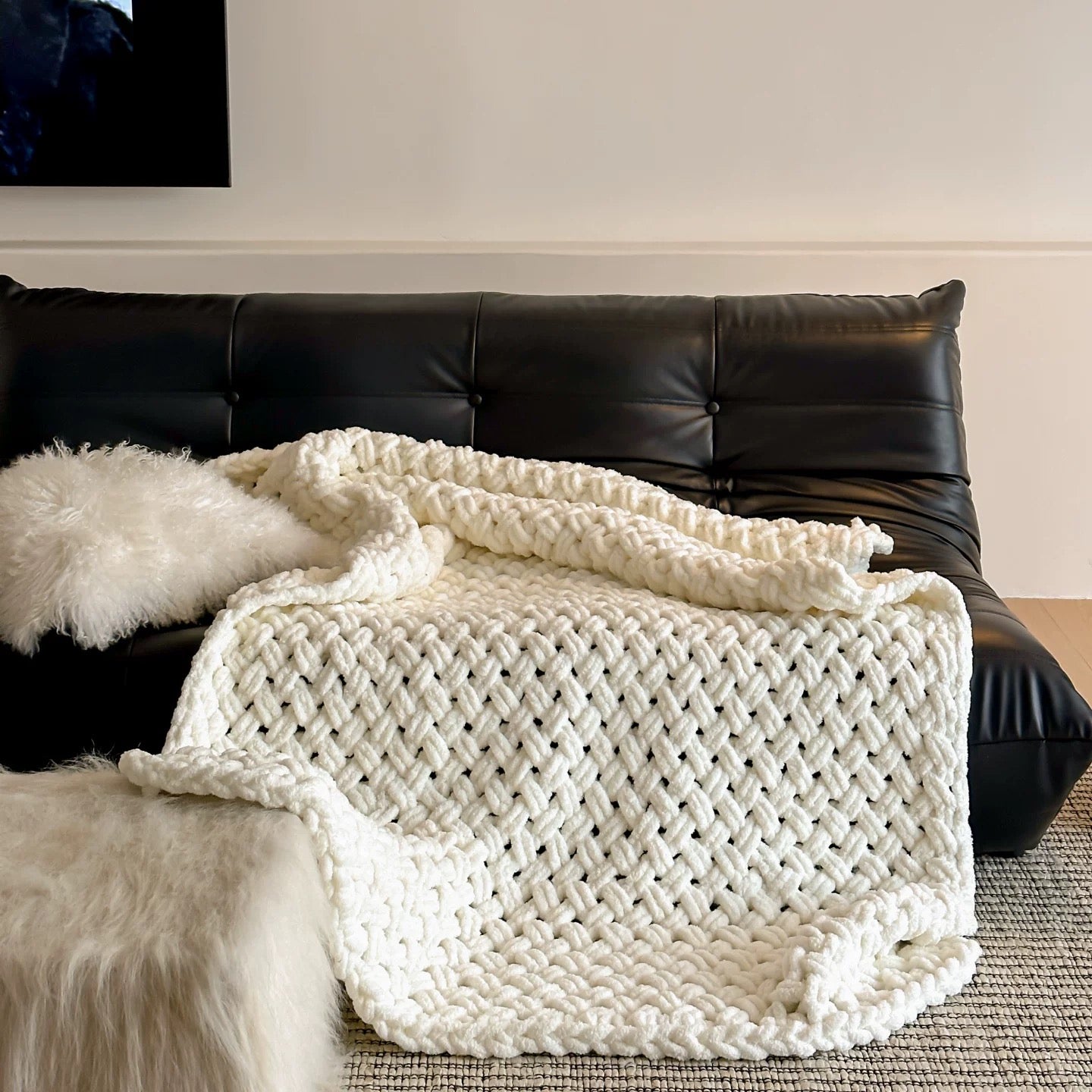 Hand-Woven Chunky Blanket  (5colors)