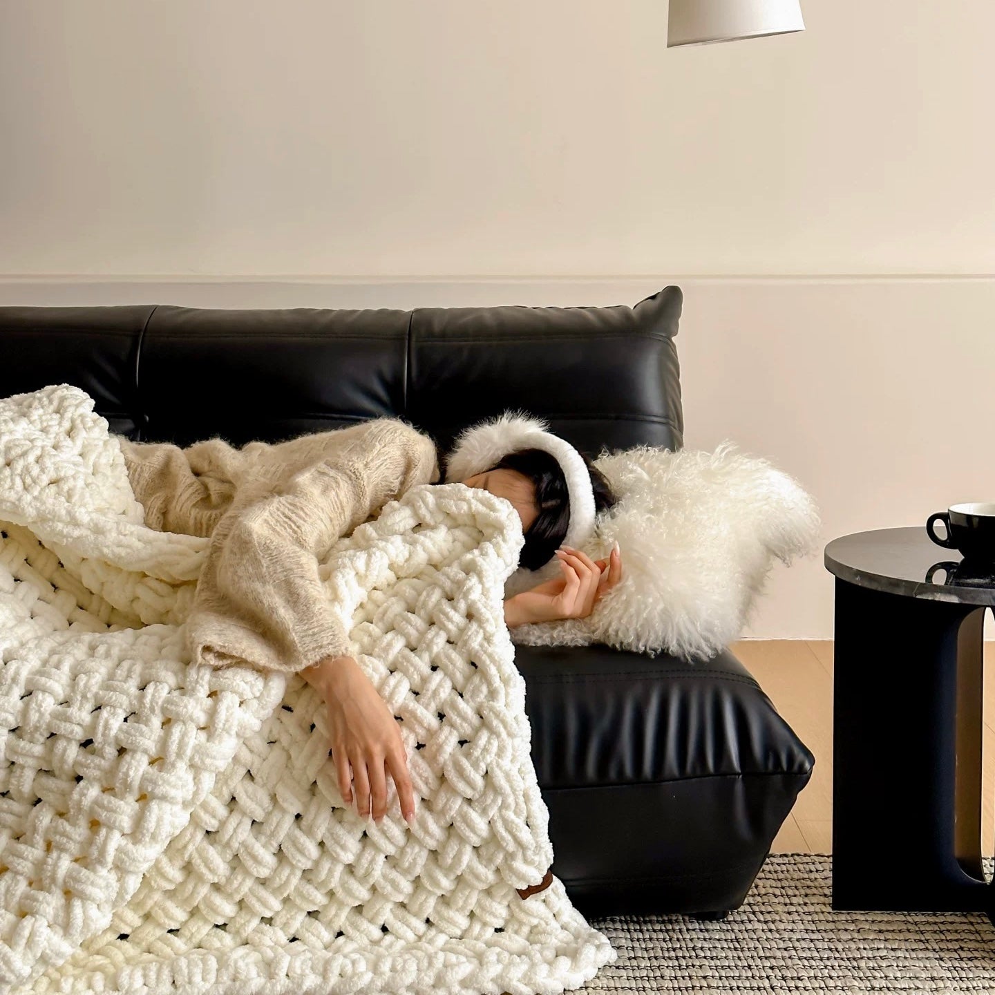 Hand-Woven Chunky Blanket  (5colors)