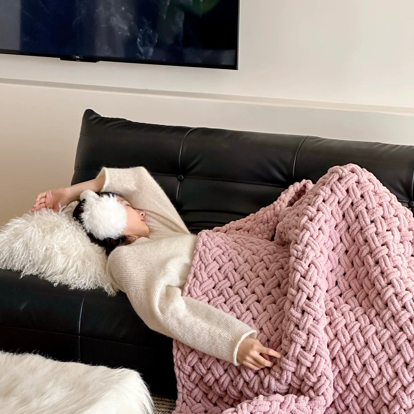 Hand-Woven Chunky Blanket  (5colors)